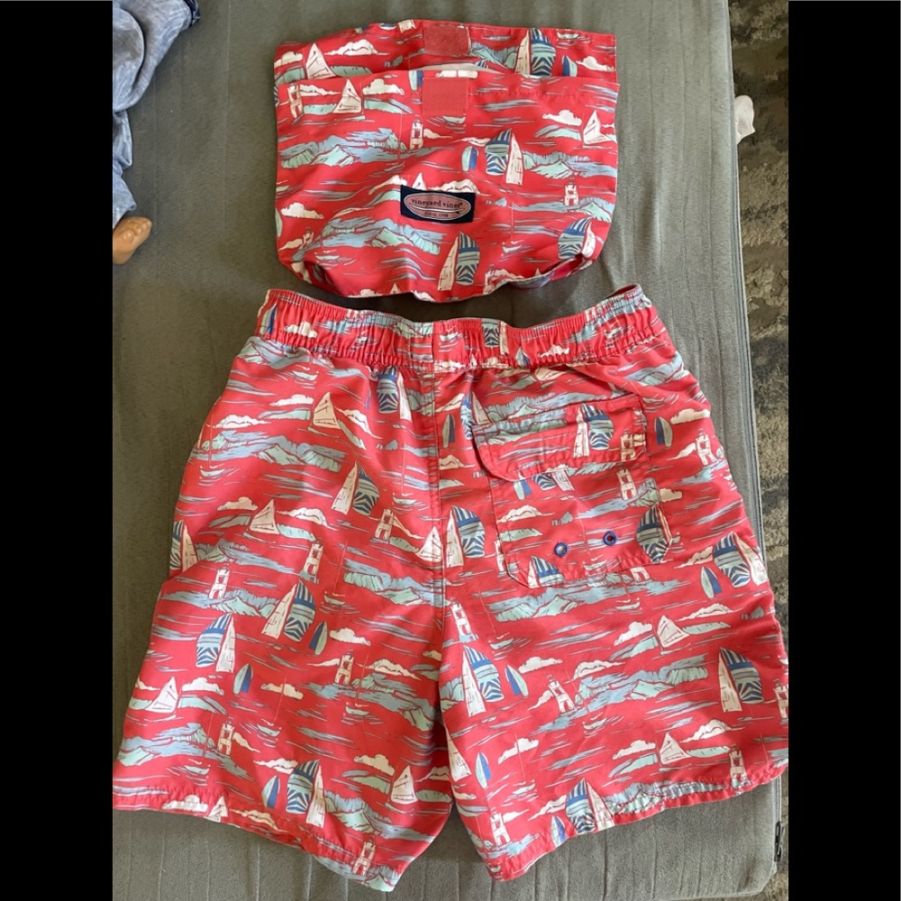 Vineyard Vines Swim Trunks and Wet Bag